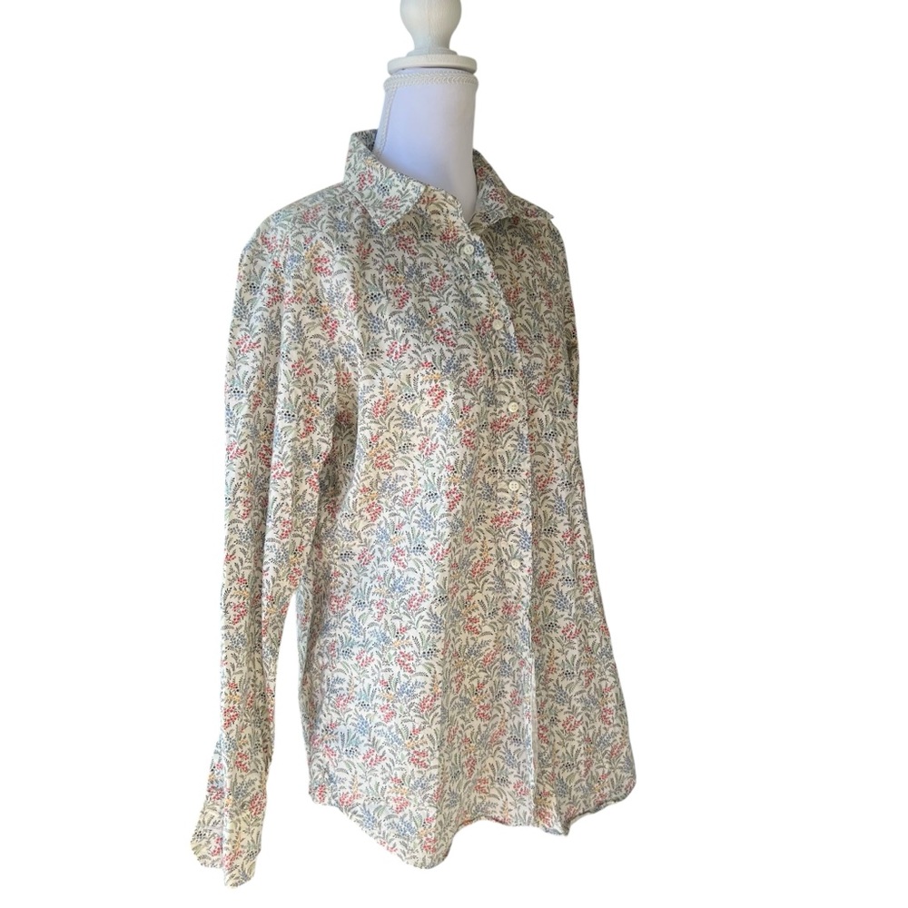 Ann Mashburn Floral Button Ip Cotton Shirt - Picture 6 of 9
